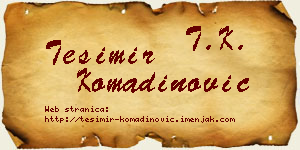 Tešimir Komadinović vizit kartica